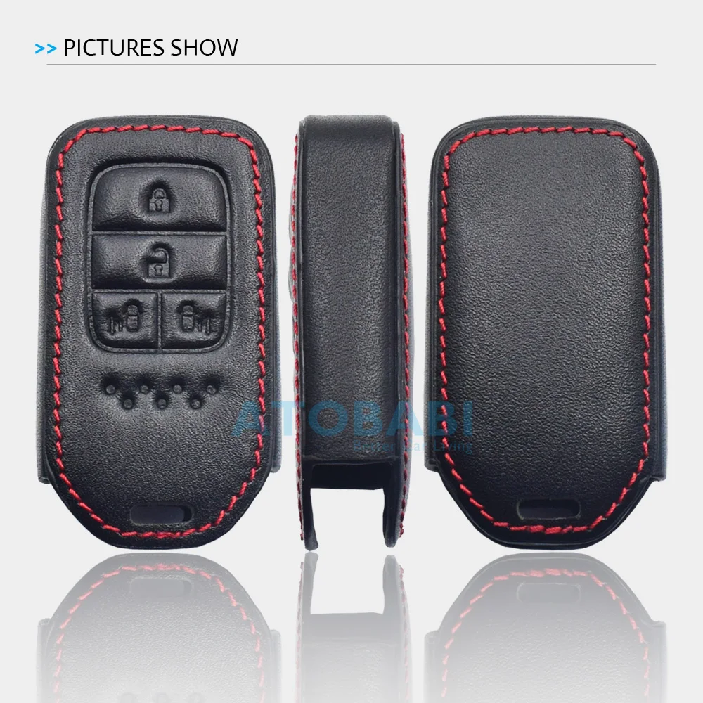 Leather Car Key Case Remote Fobs Protector Cover For Honda Civic Accord CR-V Jazz City Fit Jade Odyssey Pilot Insight Crosstour