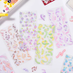 Flower Ribbon KPOP Holographic Decoration Sticker Wholesale - Cute Kawaii Korean Seal for Scrapbooking Journaling Toploader Deco