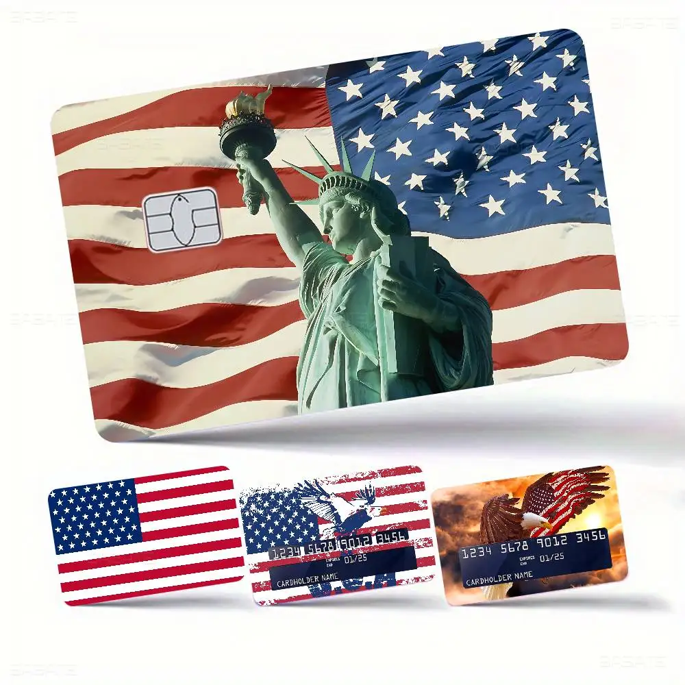 American Flag USA Diy Credit Debit Card Sticker Party Sticker Decoration Waterproof Small Chip Card Skin Sticker