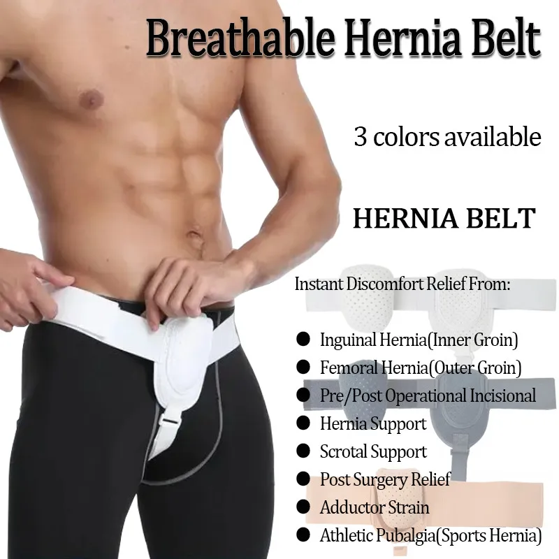 

Adult Inguinal Hernia Belt Adjustable Groin Hernia Support One Side Sports Hernia Waist with Removable Compression Pads