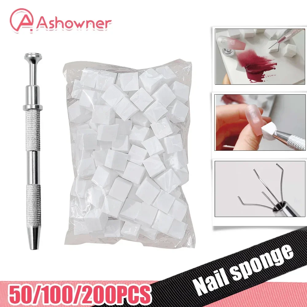 Ashower Nail Art Sponge Soft Sponges Gradient Nail Art Stamper Tools Color Fade Manicure DIY Creative Nail Sponge Gripper Tool