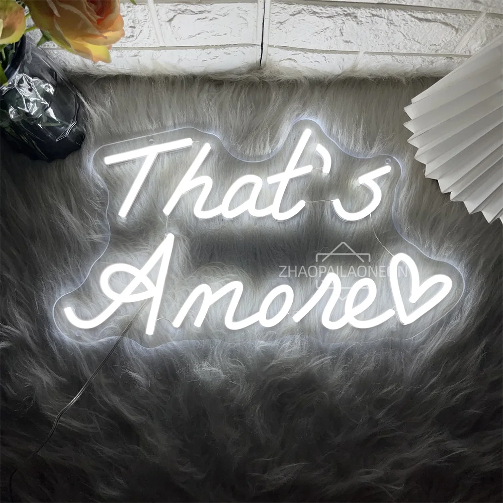 That Is Amore Neon Led Signs Wedding Bedroom Decoration LED Neon Lights USB Home Room Wall Hanging Decor Wedding Signs