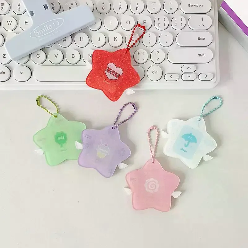 韓国スタイルハードカードフォルダーレンガアクリル 1 インチ ID 写真ストレージディスプレイペンダントキーホルダー装飾品