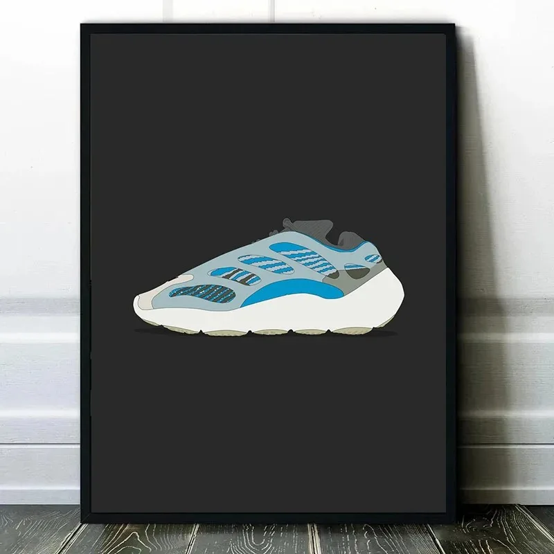 Sports Shoes Fun Fashion Shoes Wall Art Oil Painting Nordic Posters and Living Room Prints Home and Bedroom Decoration