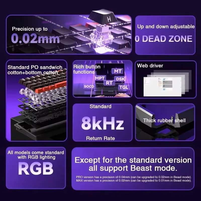 AULA WIN60 PRO لوحات المفاتيح المغناطيسية 8K RT اتصال سلكي مخصص RGB قابل للتبديل السريع لوحات مفاتيح الألعاب المخصصة ملحقات الكمبيوتر هدية