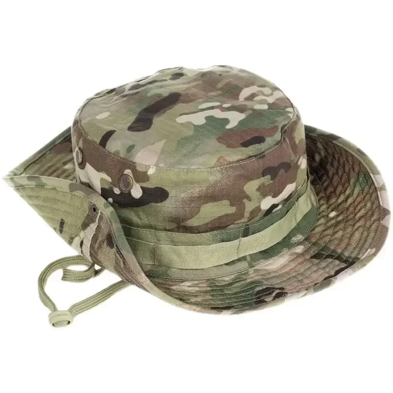 US Army Camouflage Boonie Hat Tactical Military Bucket Hats Summer Outdoor Hunting Hiking Multicam Camo Sun Cap For Men Women