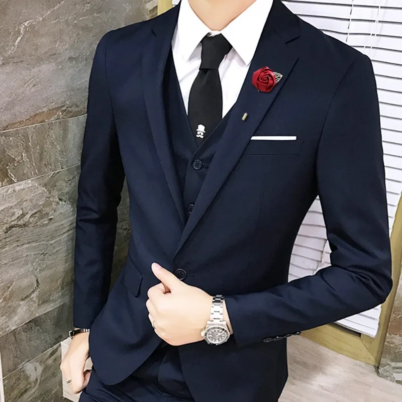 Men Boutonnieres for Wedding Groom Corsage Roses Flower Mensuit Buttonhole Brooch Marriage Accessories XH04