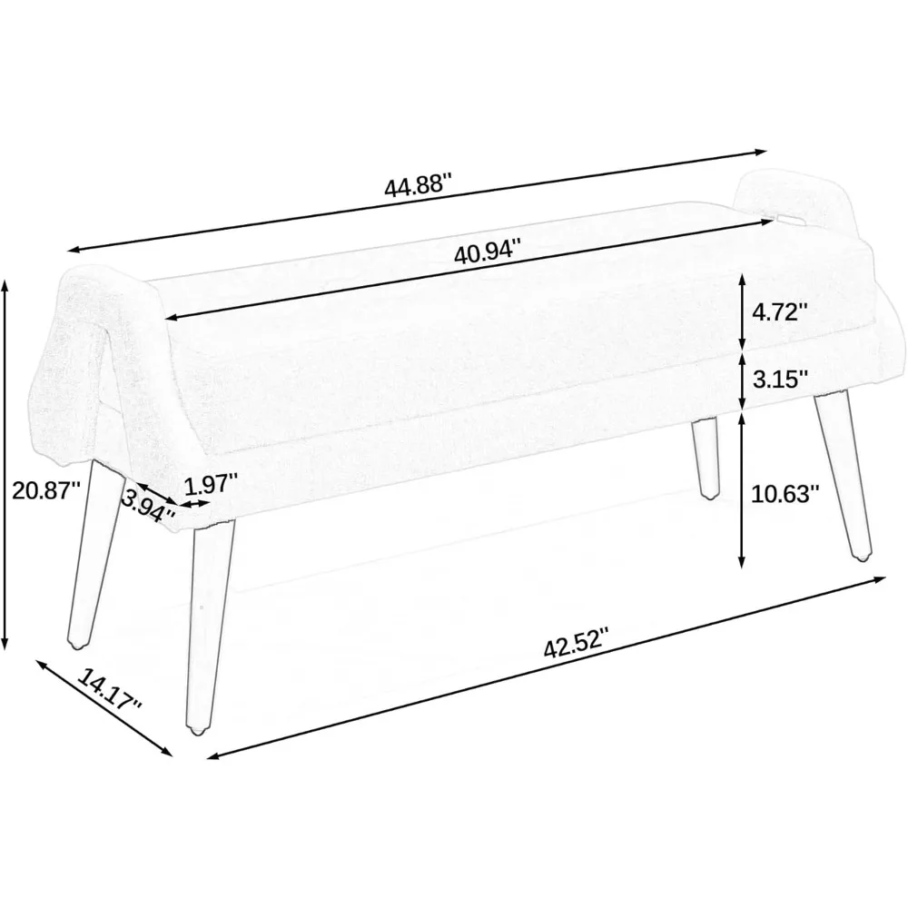 مقعد مسند ذراع مخملي مبطن بأرجل متينة باللون البني الداكن لغرفة النوم وغرفة المعيشة #2