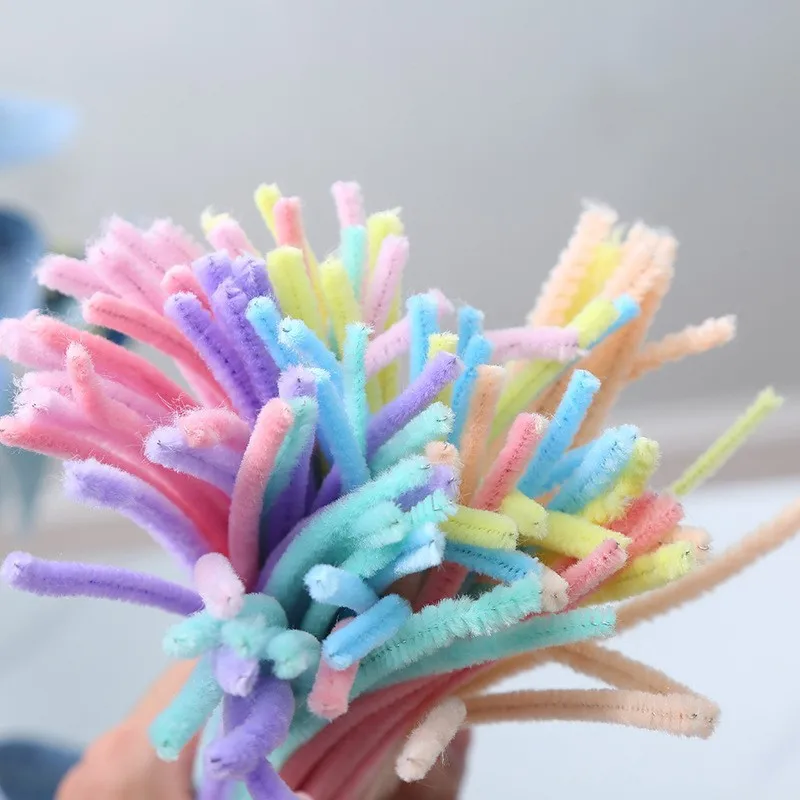 

Creative Colorful Twisted Rod Stick, DIY Twisting Bar, Wool Root, Handcraft Fluffy Bar, Iron Wire Decor, Creative Toy, 100Pcs