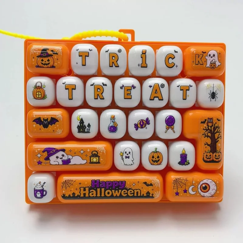Halloween Decorations Mechanical Keyboard Fidget Keycap Keychain Cute Pumpkin Ghost Stress Relief Clicker Party Favor Gift