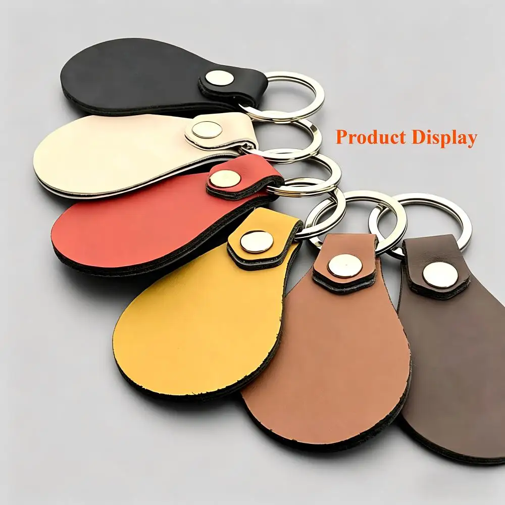 Waterdrop Leather Colorful Fashionable Decoration Keyring Fashion Car Bag Pendant Keychain With Rivets Personalized Gift - Detail 1