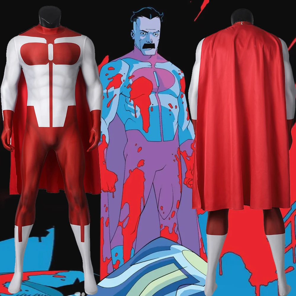 

Mortal Kombat Omni-Man Nolan Grayson Cosplay Costume Superhero Omni-Man Spandex Outfit Halloween Costume Zenzai BodySuits Adult