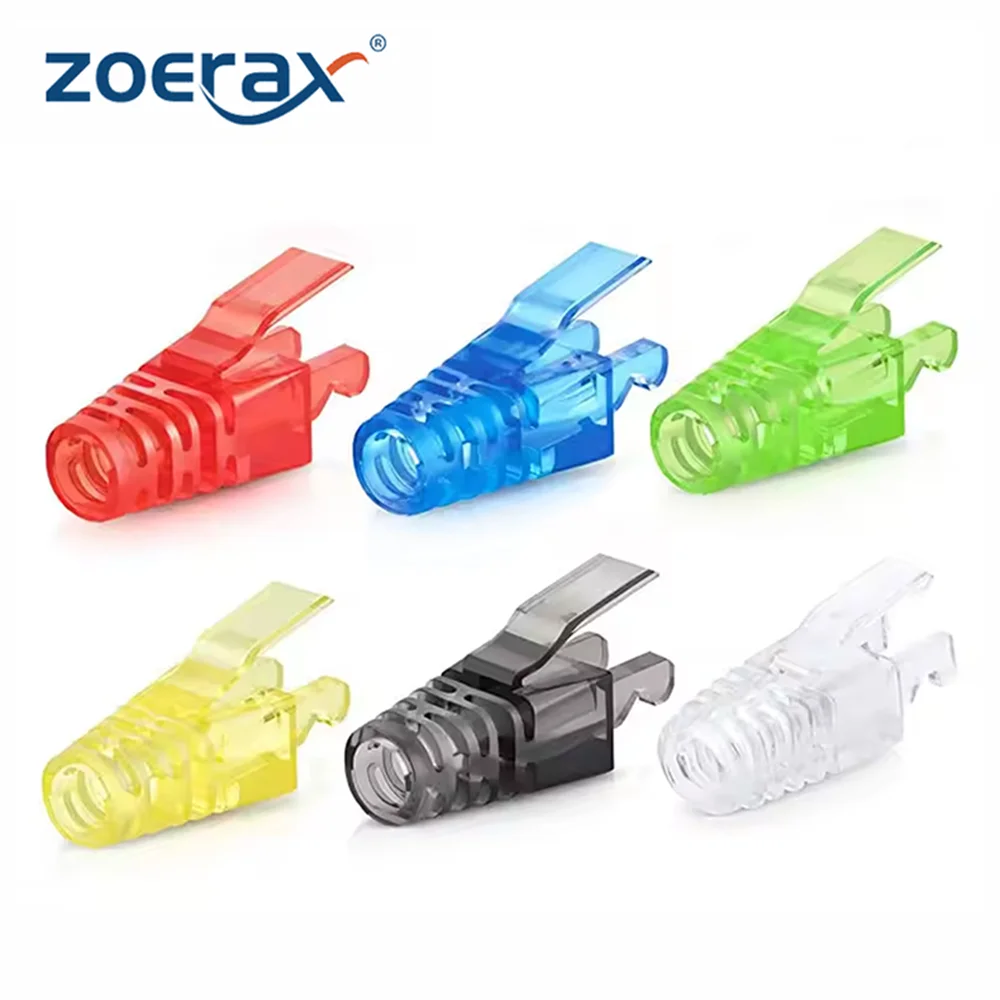 ZoeRax Colorful RJ45 CAT6 Strain Relief Boots Connector for Standard CAT6 Ethernet Cable LAN Cable Connector Boot Cover