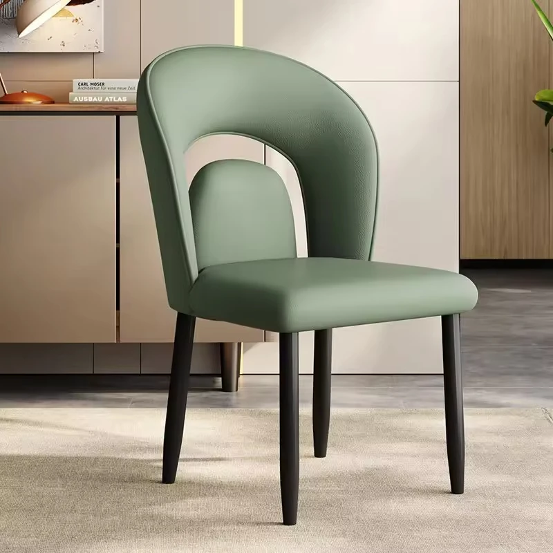 Modern eco-friendly dark grey solid wood frame kitchen dining chair with black metal legs