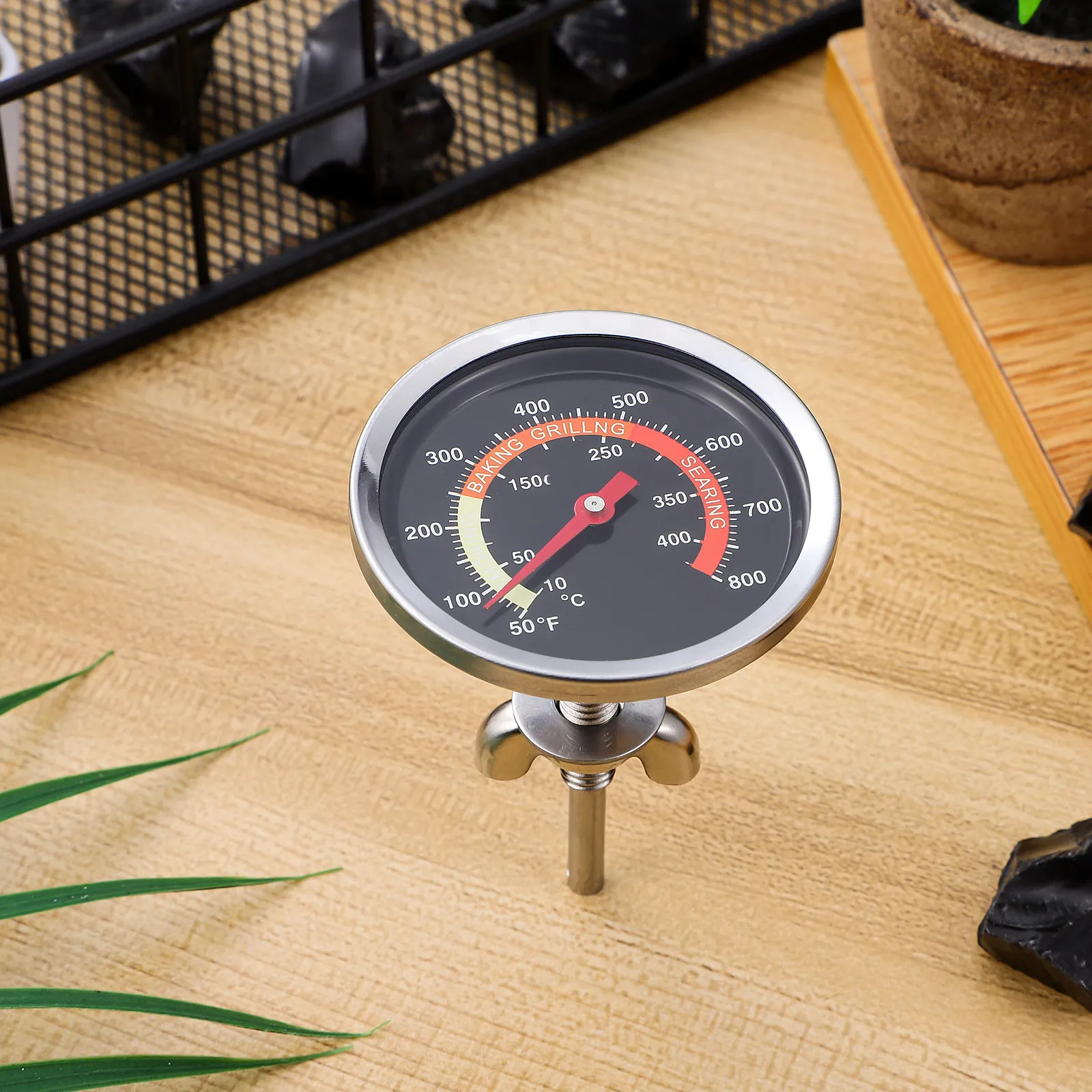 2Pcs Barbecue Thermometer Stainless Steel Dial Thermometer Wide Range Grill Temperature Gauge for Baking Cooking Outdoor Bbq