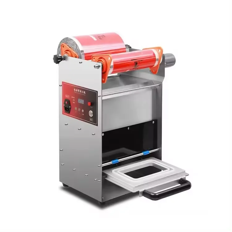 Lock Fresh Lunch Box Sealing Machine Plastic Lunch Box Sealing Machine Trays Packing Sealer for Food Takeout Packaging