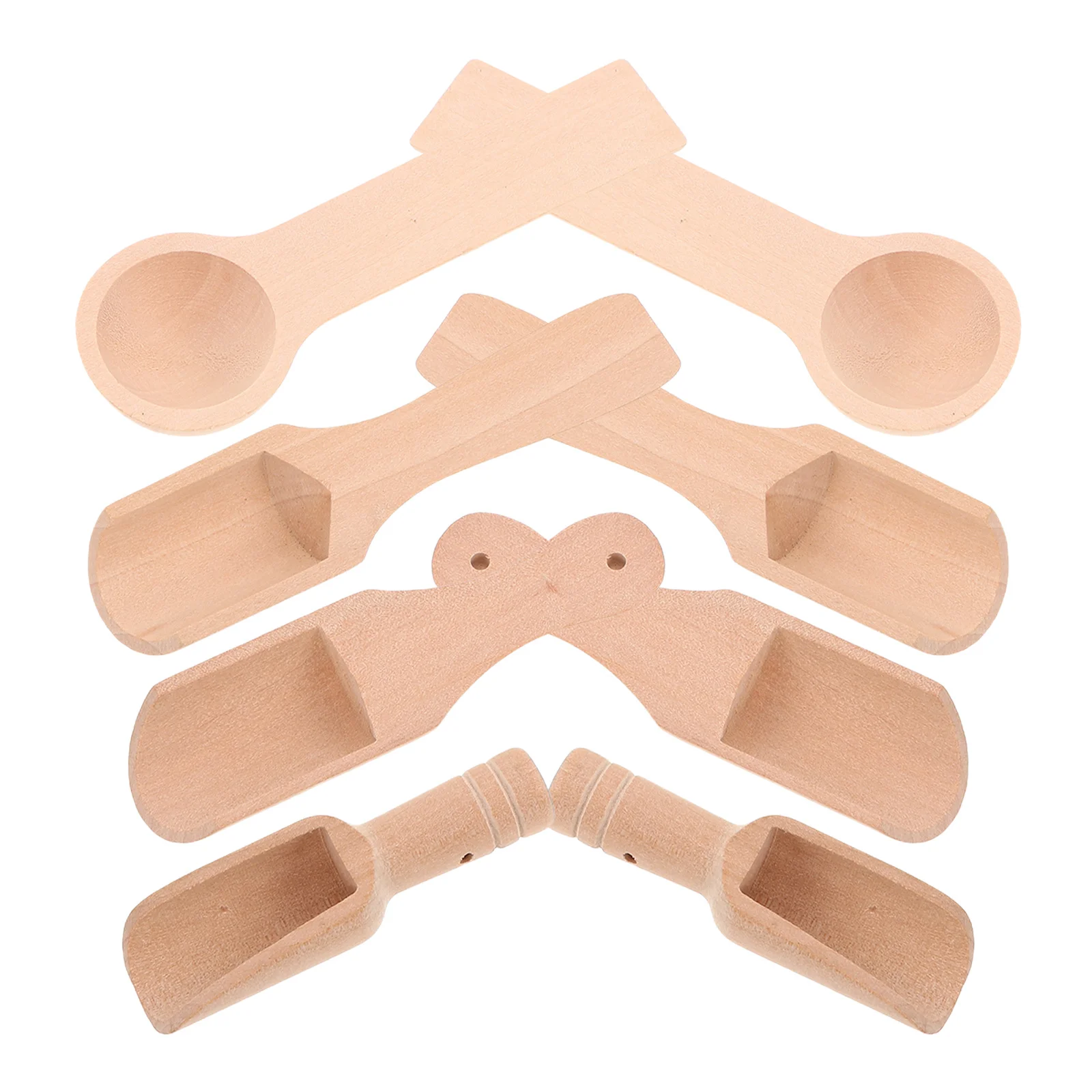 

8Pcs Multi-Function Wood Spoons Mini Tea Coffee Salt Teaspoon Loose Leaf Tea Scoop Condiment Spice Cooking Scoops