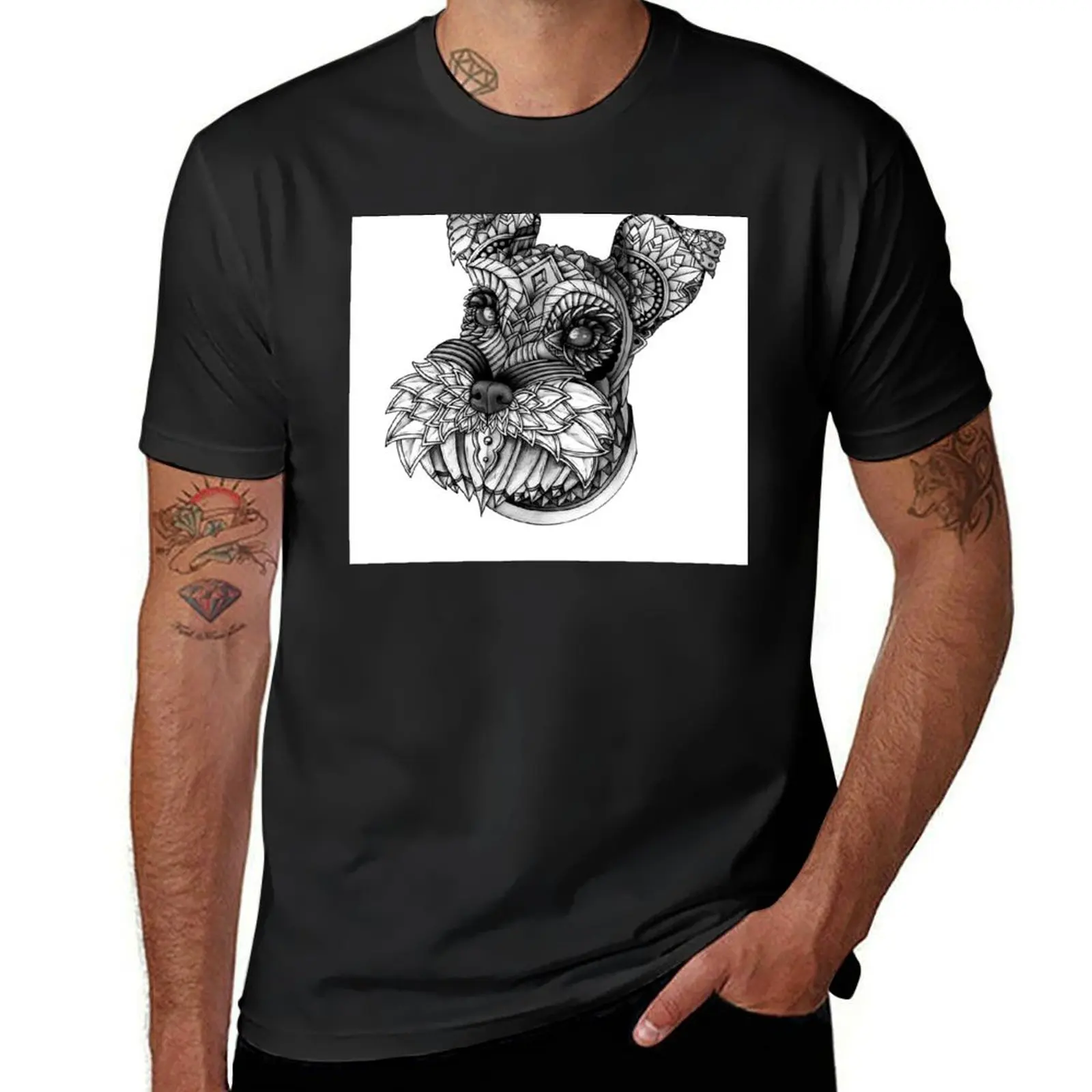 Ornate Schnauzer T-Shirt animal prinfor boys summer clothes sublime T-shirt men