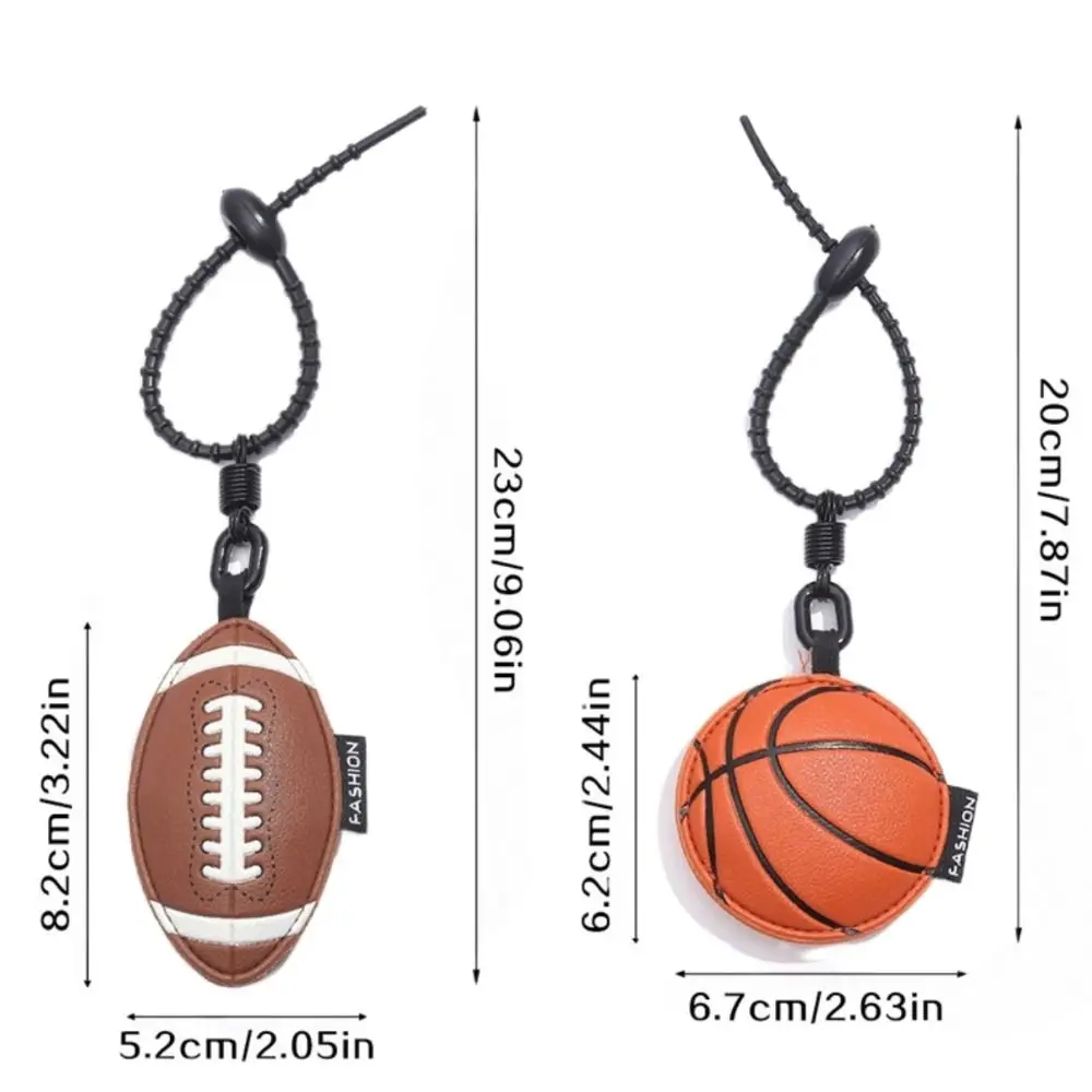 الكرتون ثلاثية الأبعاد الكرة الجلدية المفاتيح الكرة الطائرة البيسبول الرجبي كرة القدم قلادة حقيبة معلقة كرة السلة سيارة حلقة رئيسية النساء الرجال #5