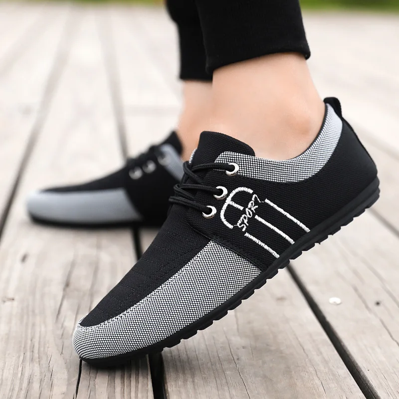 

Men's casual breathable canvas shoes Korean version trendy versatile soft sole comfortable sports shoes
