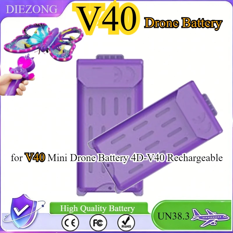 

Новая аккумуляторная батарея 4DRC V40 Glitter Butterfly Lipo для мини-дрона V40, перезаряжаемая, 4D-V40