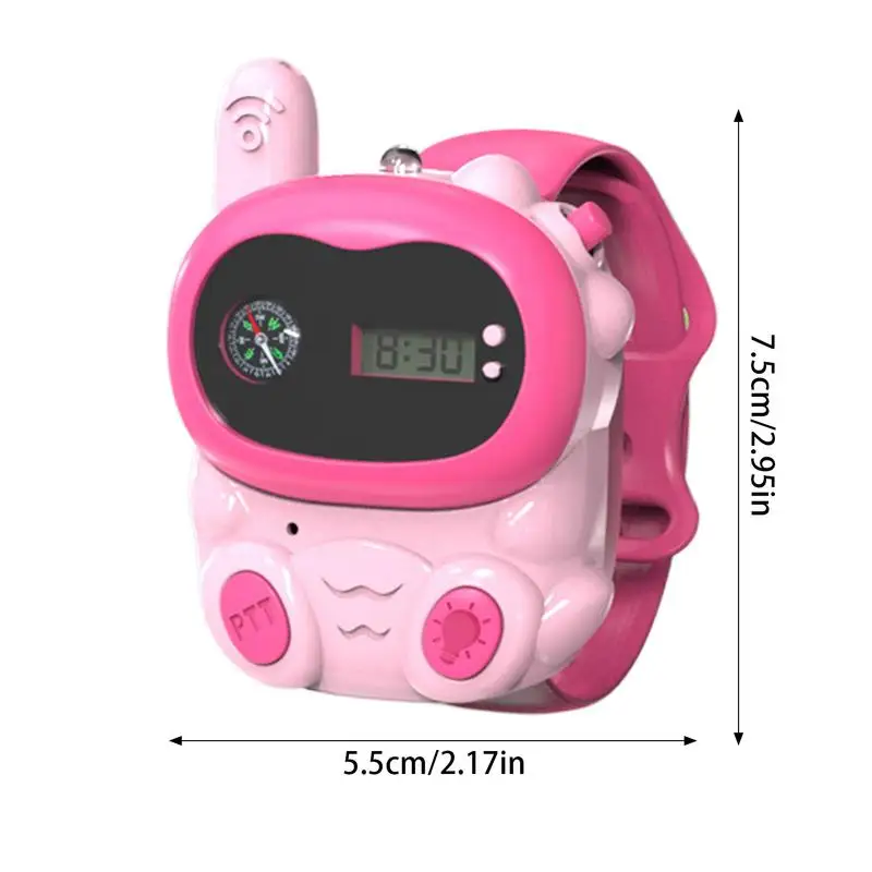 Watch Walkie Talkies For Kids 2X Cartoon Walkie-talkies For Kids With LED Lights Remote Call Phone With Clock And Compass