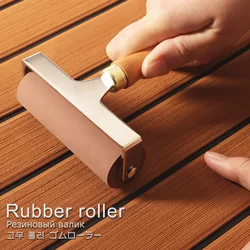 Rubber Roller Install Tool with Wooden Handle Stainless Steel Welding Art Craft Wall Painting Soundproofing for Boat Deck 100mm