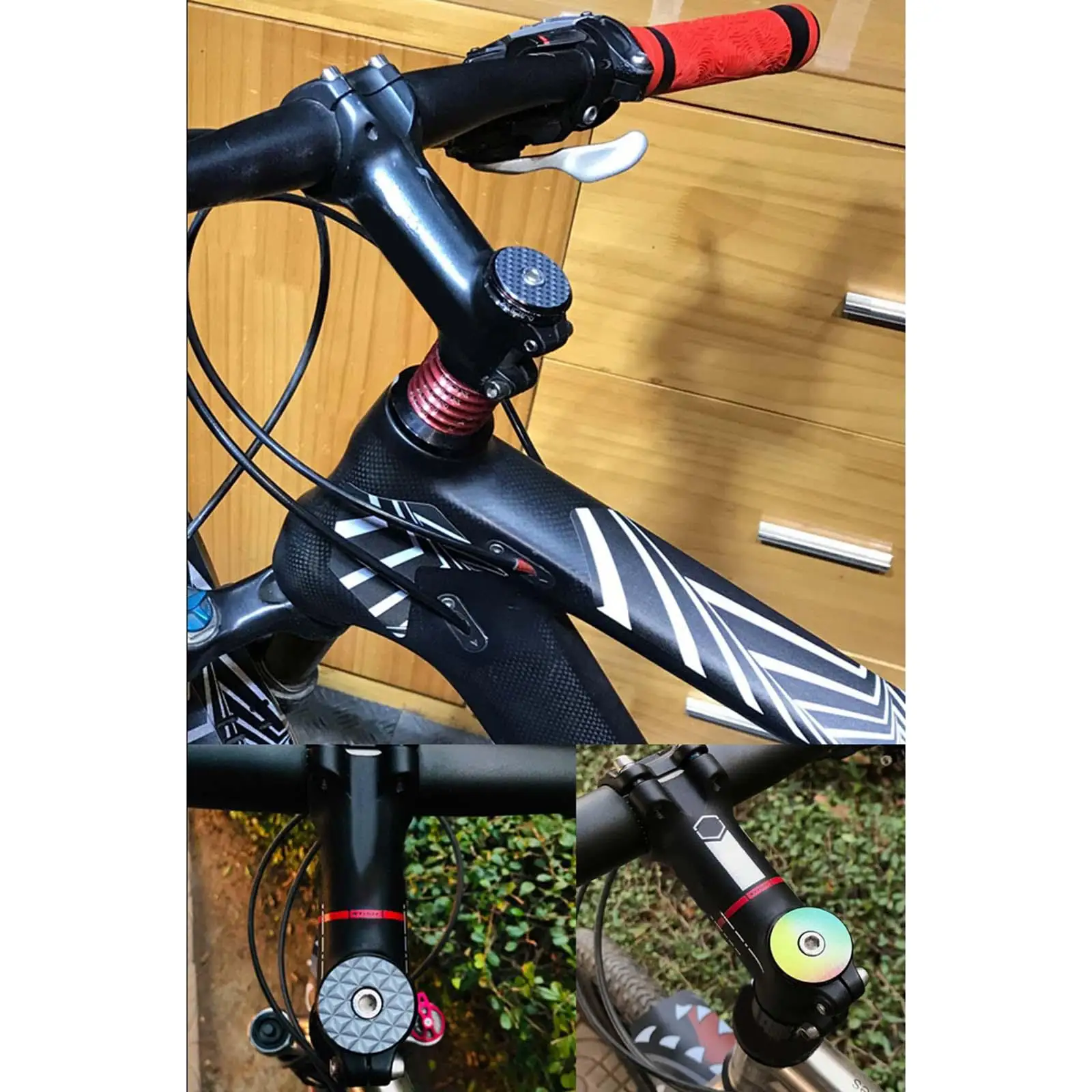 3x Novelty Printed Bike Headset Dustproof Top Replacement for 28.6mm Forks Mountain Road Bikes