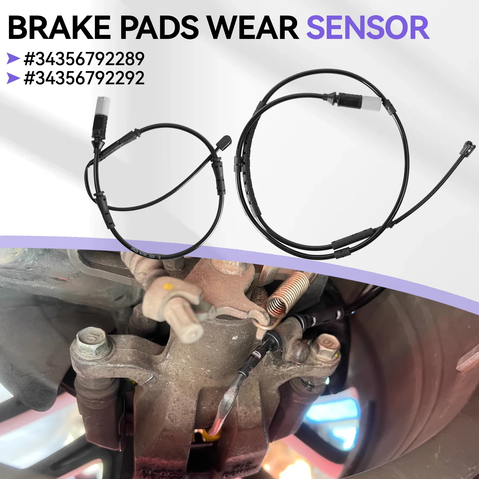 Brake Sensor Car Front + Rear Brake Disc Pad Wear Sensor 34356792289 34356792292 For BMW F20 F21 F22 F87 F30 F35 F32 320i 328i