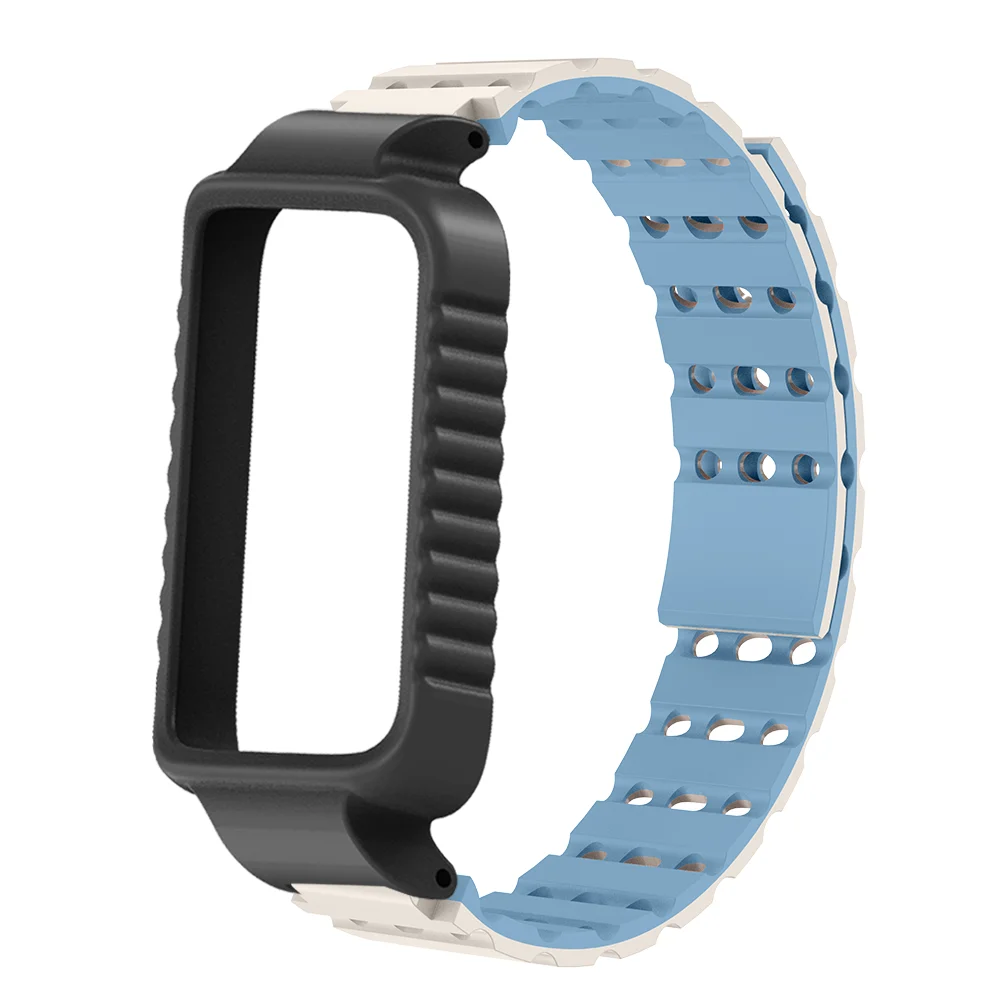 

Breathable Magnetic Band + Soft Case For Honor Smart Band 9 Bracelet Air Holes Lightweight Silicone Quick Release Sport Band