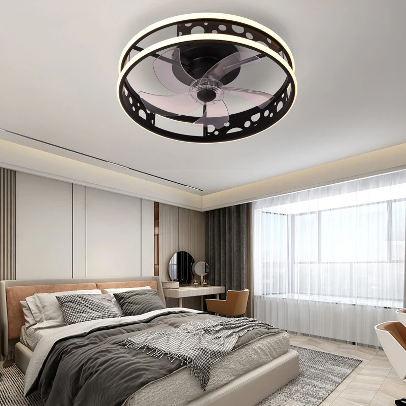 Modern Ceiling Fan Light With Remote Control 85V-265V Simple Living Dining Room Bedroom Decoration maison Ventilador Chandeliers