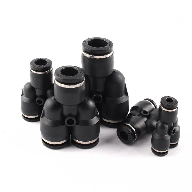 

2-100pcs/lot PBT Tee Y-Shaped Pneumatic Joint PY-4/6/8/10/12/16 Gas Pipe Quick Insertion Nozzle Fitting 304 Stainless Steel