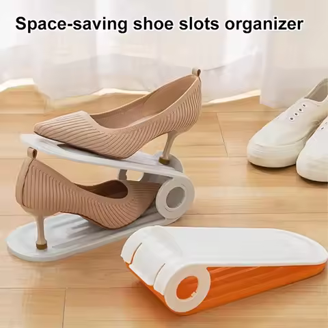 Adjustable Shoe Racks Simple Folding Dustproof Plastic Bracket for Different Type Shoes In Stock Double Deck Shoes Collection
