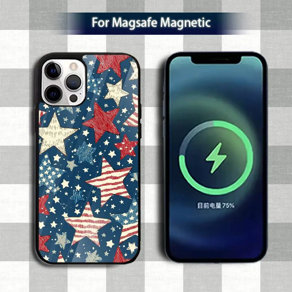 حافظة هاتف بعلم أمريكا U-USA لهواتف iPhone 13,12,15,17,11,16,14,Pro,Max,Plus,Mini,Magsafe,حافظة شحن لاسلكية مغناطيسية #6