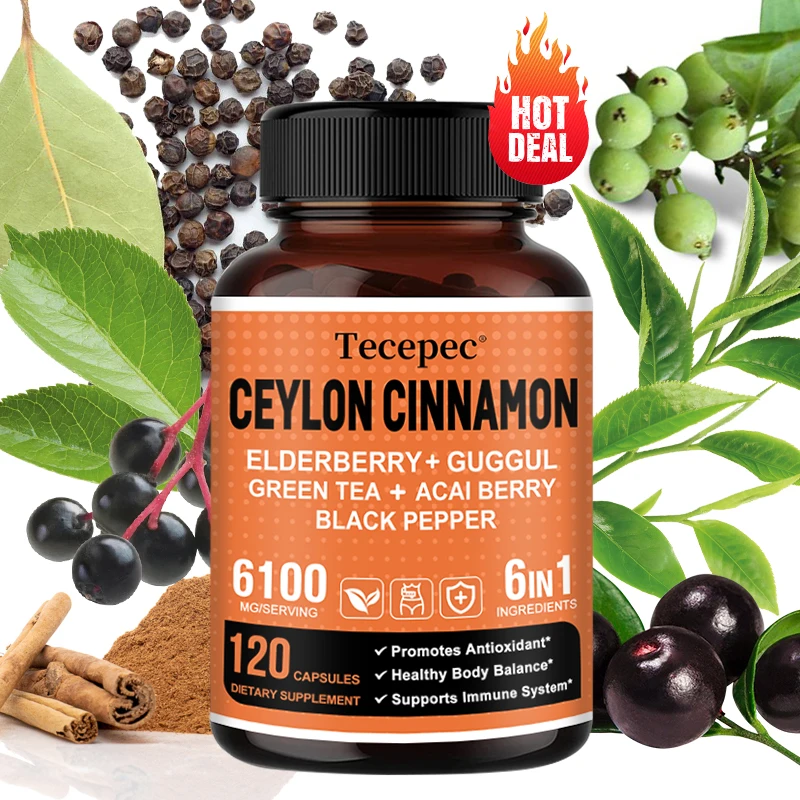 Ceylon Cinnamon Bark Extract - Supports Immune Health, Bone, Natural Body Balance Support Supplement, 120 Capsules