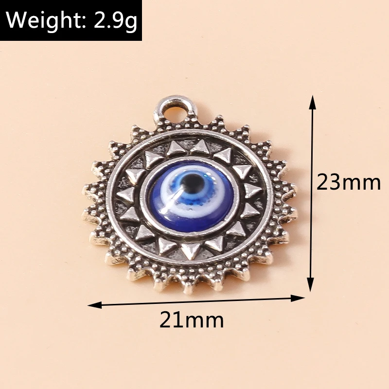 10 stücke Kristall Hamsa Hand bösen Blick Charms türkischen glücklichen blauen Auge Charm Anhänger Anschlüsse für Armband Ohrring Halskette Schmuck – Detail 15