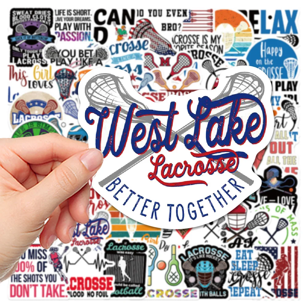 Paquete de pegatinas de palo de Lacrosse para niños, dibujos animados, animación creativa, equipaje, mesa, silla, decoración, impermeable, 50 piezas