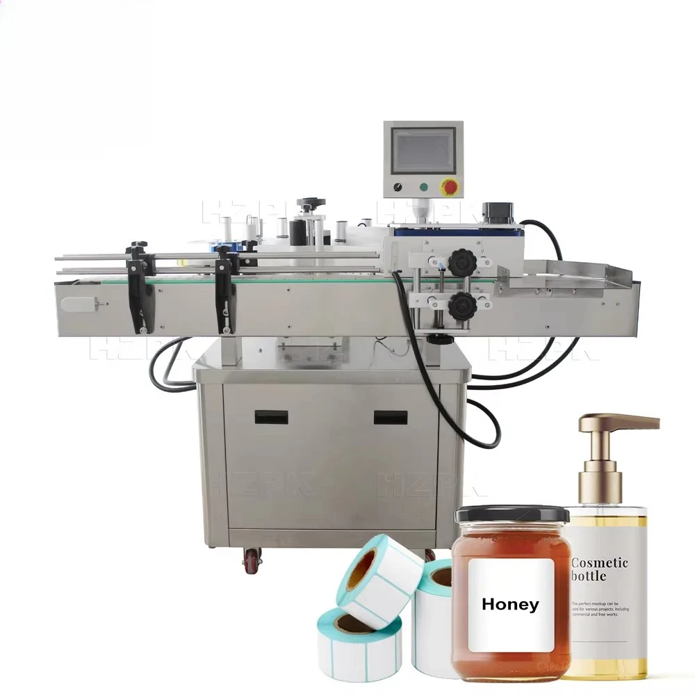 HZPK ARLM-160A Auto Labeling Machine Water Adhesive Sticker Bottle Labeling Packing Machine For Plastic Round Bottle Jar