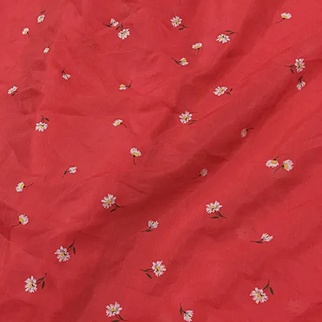

3 Meter Red Color Silk Cotton Fabric Width-137CM 10MM Composition:60%Silk + 40%Cotton
