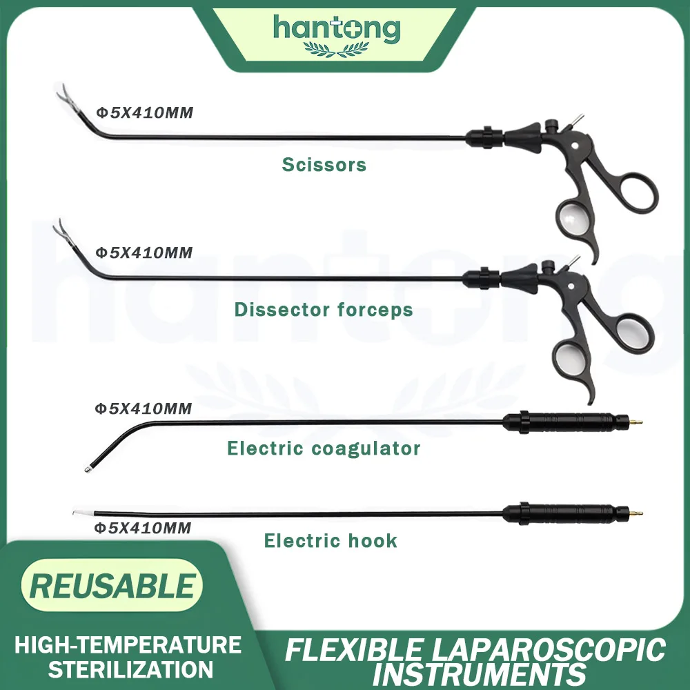 Medical Reusable Flexible and Rotatable Laparoscopic Surgical Instrument Scissors Bipolar Dissecting Forceps Electric Hook