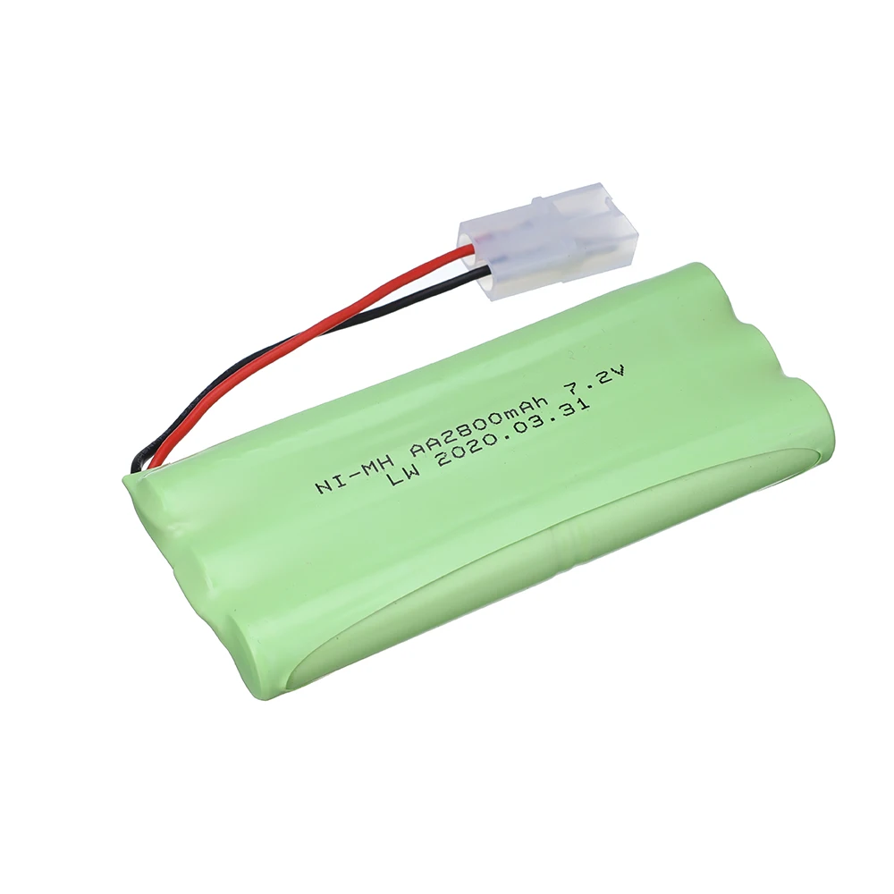 Batería recargable de 7,2 v, 2800mah, NiMH, para juguetes Rc, tanques, trenes, robots, barcos, Ni-MH, AA, 2400mah, 7,2 v, enchufe Tamiya