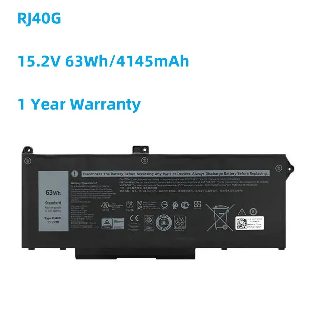 RJ40G 15.2V 63Wh Battery For DELL Latitude 14 5420 15 5520 3560 XPC5H CHKFM FDTCY 9D3YW 758J7 WY9DX M033W 4ICP5/57/79