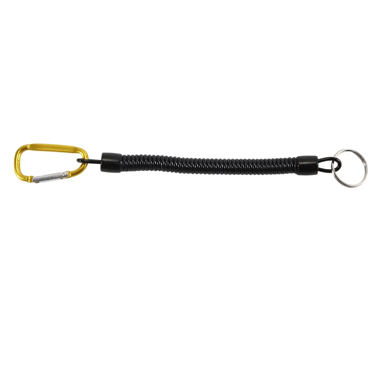 New Arrival Fashion Key ring, with carabiner and spiral cable, 13 cm, random color