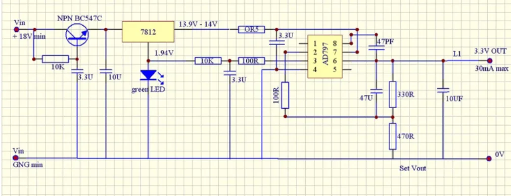 저잡음 수정 발진기 전원 PCB 전원 공급 장치 보드