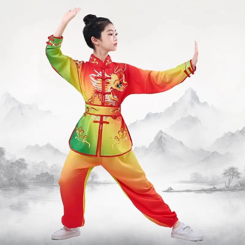 Stroje do sztuk walki Zestawy Wushu Dziecięce Cosplay Kung Fu Uniform Ubranka dla Niemowląt Chłopięcy Zestaw Tai Chi Strój Sceniczny Dziecięcy Strój Tang Dziewczęcy