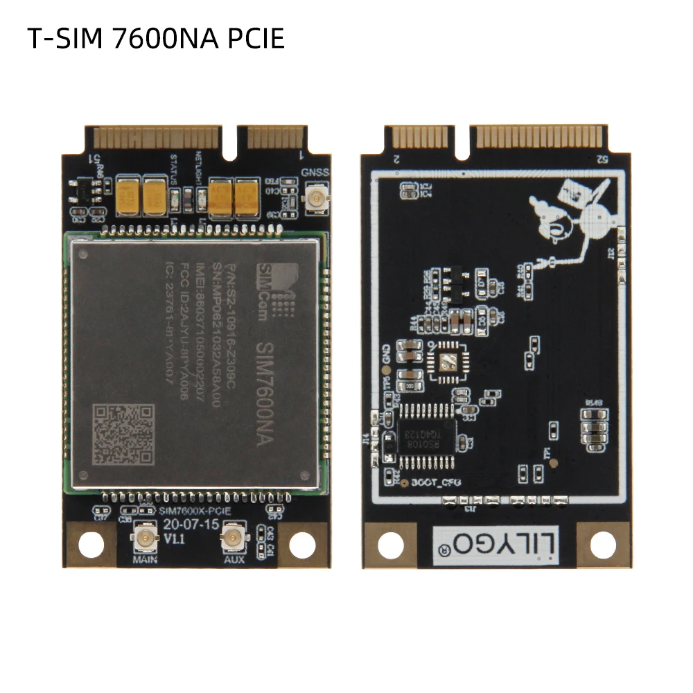 LILYGO® T-PCIE SIM7600 LTE 4G Development Board IOT Module With GNSS SIM7600G SIM7600E SIM7600A SIM7600NA SIM7600SA SIM7600JC