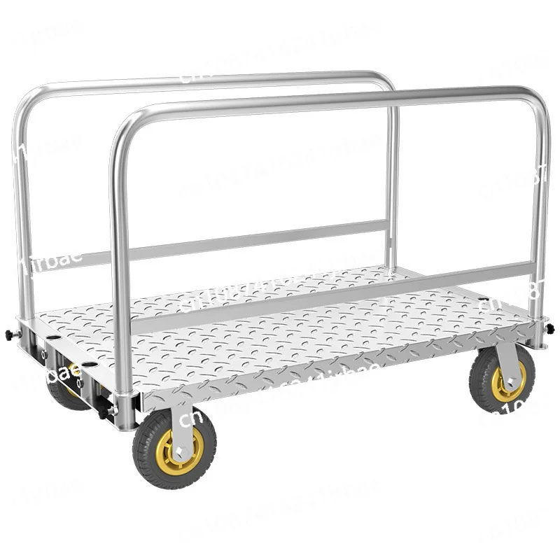 Dual-purpose flatbed truck, cloth trailer, stage board cart, pulling coil, hand push, handling trolley, removable