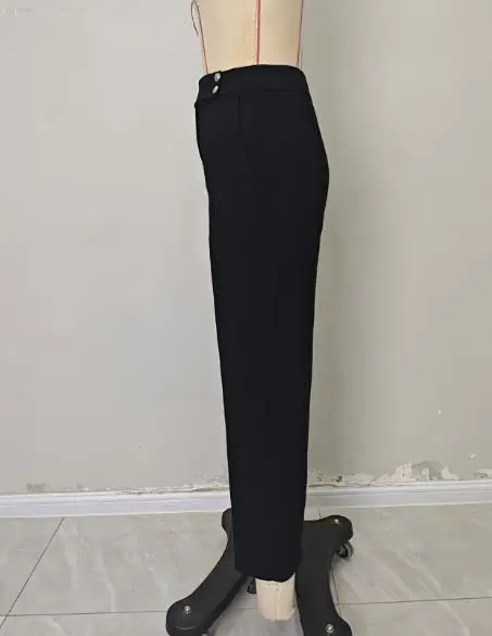 여성용 바지 2025 봄과 가을 신상 심플 캐주얼 나인 포인트 슬림 핏 스트레이트 레그 바지 출퇴근용 우아한 바지