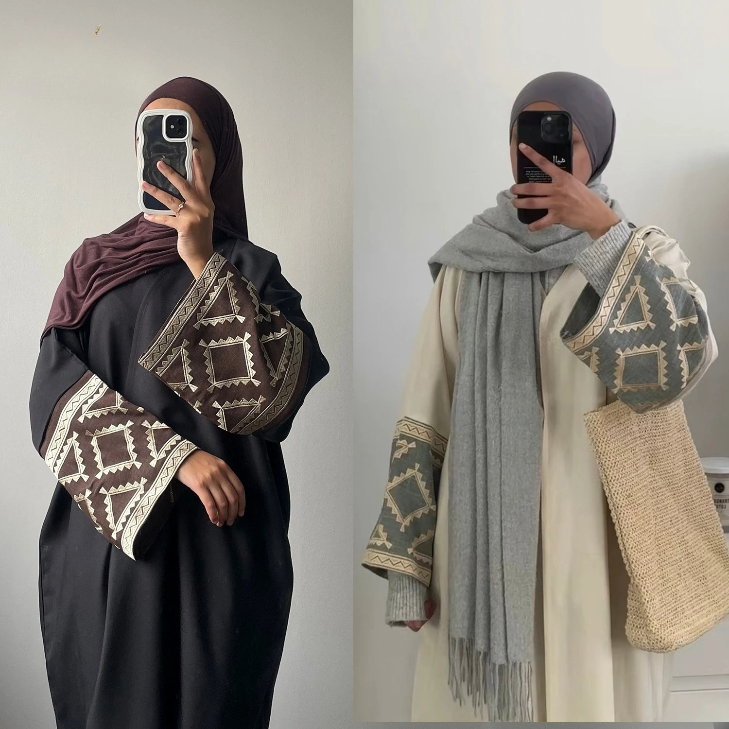 

New Fashion Muslim Abayas Linen Open Abaya Turkey EID Modest Dubai Abaya Girl Muslim Women Dress Long Cardigan Abaya