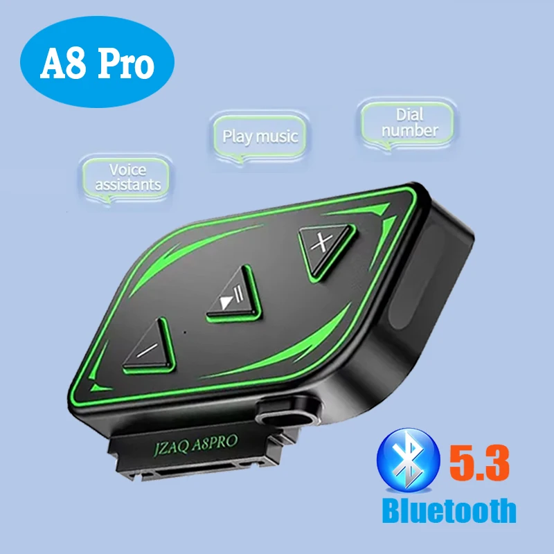 

Bluetooth-гарнитура A8 PRO для мотоциклетного шлема, водонепроницаемая, с функцией громкой связи, 1650 мАч, для звонков и музыки, наушники для мотоциклистов, безопасная езда, BT5.3